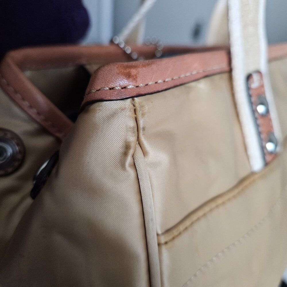 Coach Hampton Weekend Satin and Leather Small Tote Bag - Picture 16 of 16